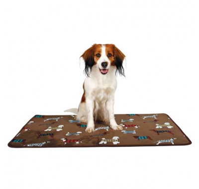 Килимок для собак Trixie FunDogs, коричневий із собачками 90х68см 37124