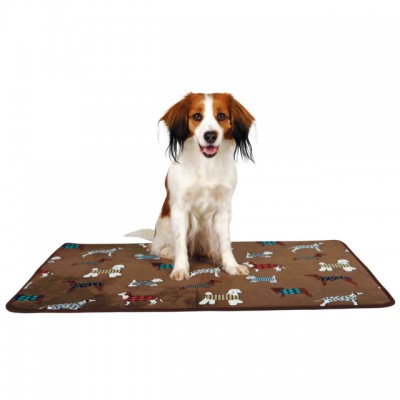 Килимок для собак Trixie FunDogs, коричневий із собачками 90х68см 37124