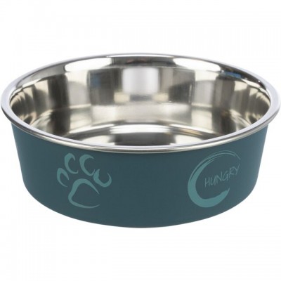 Миска металева для собак Trixie на гумовій основі 0,45л/14см 25242