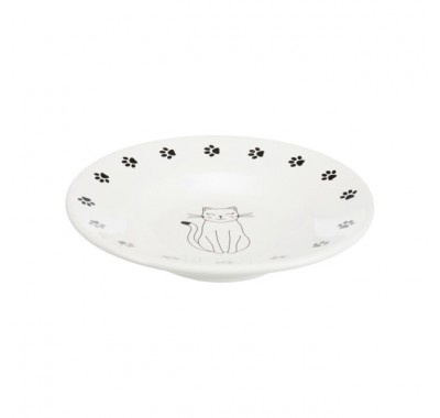 Миска керамічна для коротконосих порід кішок Trixie, біла 0,2л/15см 24651