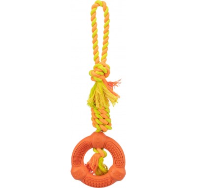 Игрушка для собак Trixie Кольцо DENTAfun на канате 12см/41см 33191