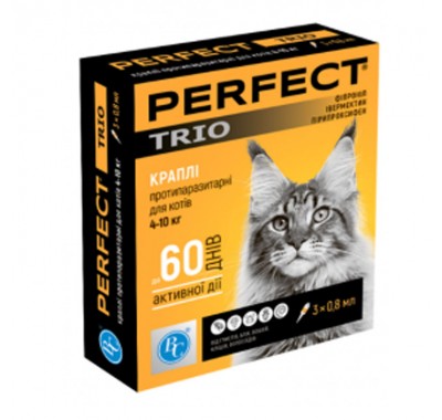 Краплі PerFect TRIO для кішок 4-10 кг 0,8 мл (1 піпетка) 7596