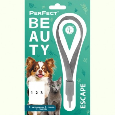 Нашийник з фітотерапією для кішок та дрібних порід собак PerFect Beauty ESCAPE (цитронела, полін, базилік) 35см 8319