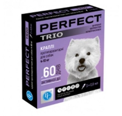Краплі PerFect TRIO для собак 4-10 кг 0,8 мл (1 піпетка) 7619