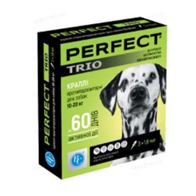 Краплі PerFect TRIO для собак 10-20 кг 1,6 мл (1 піпетка) 7633