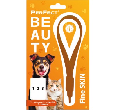 Нашийник з фітотерапією для кішок та дрібних порід собак PerFect Beauty Fine SKIN (ромашка, звіробій, герань) 35см 8296