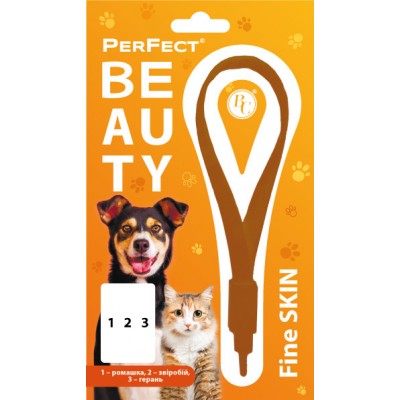 Нашийник з фітотерапією для кішок та дрібних порід собак PerFect Beauty Fine SKIN (ромашка, звіробій, герань) 35см 8296