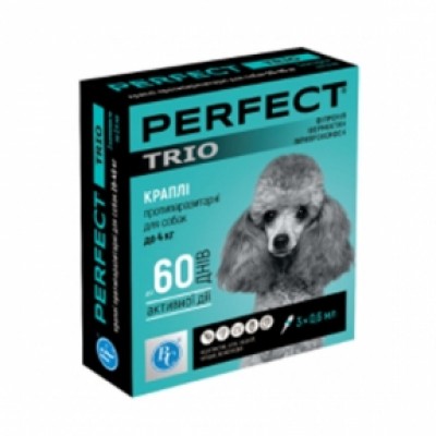 Краплі PerFect TRIO для собак до 4 кг 0,6 мл (1 піпетка) 7657