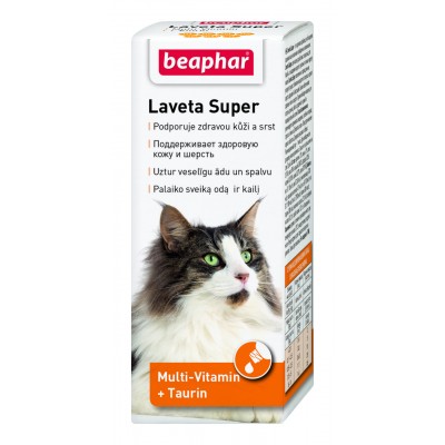 Вітаміни для кішок Beaphar Laveta Super (Лавета) від линьки для здорової шкіри та блискучої шерсті 50 мл